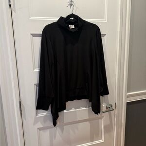Planet by Lauren G- size 1- Black High-Neck Asymmetrical Top